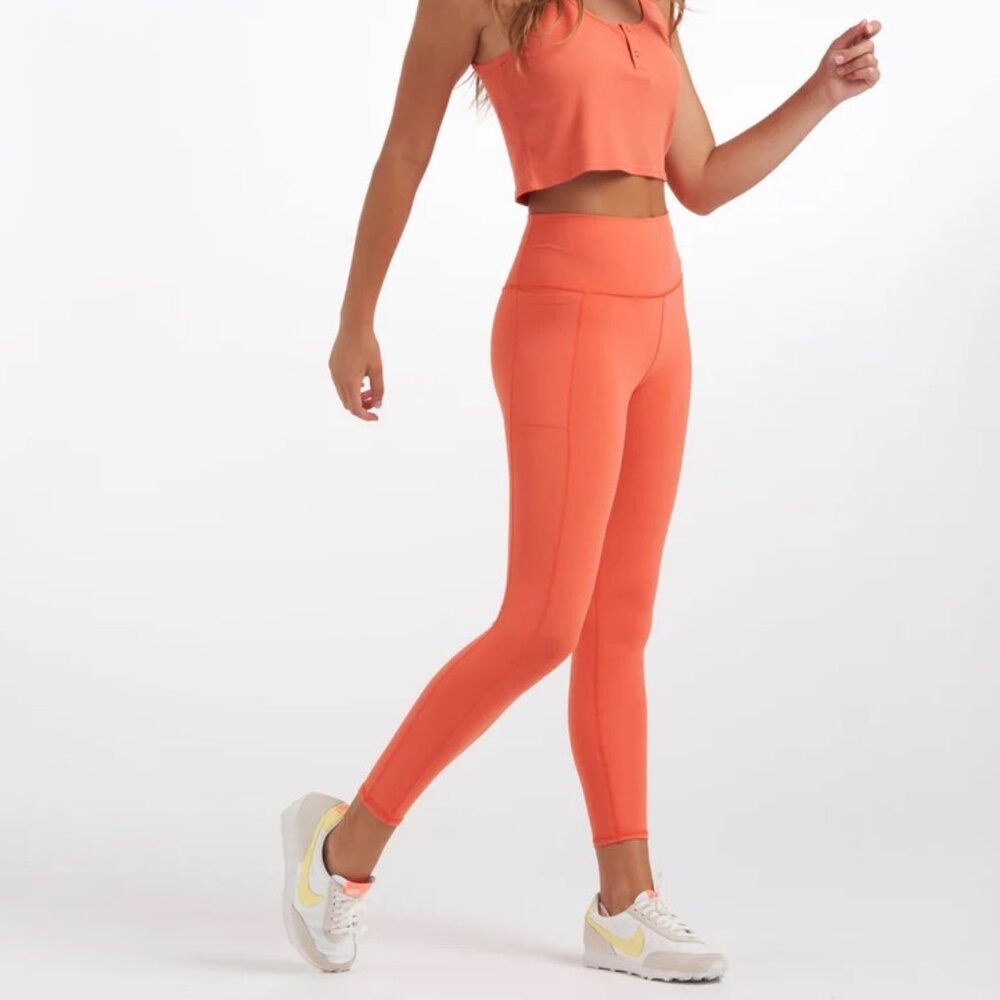 Vuori Studio Pocket Legging Pant Grapefruit Large